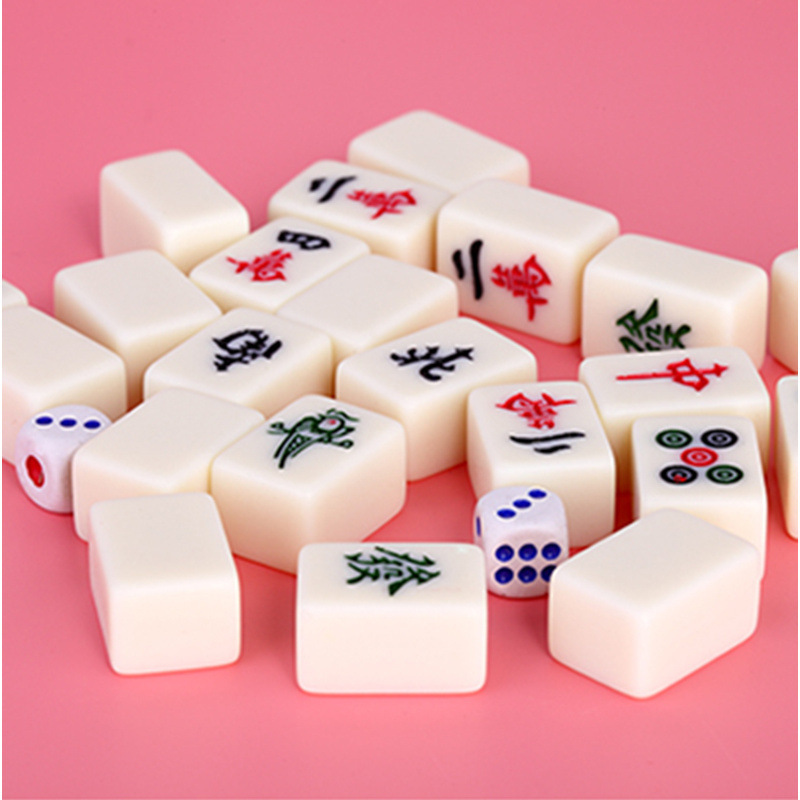 迷你麻将牌30mm20小号便携式布手搓户外露营宿舍随身携带套144张|undefined