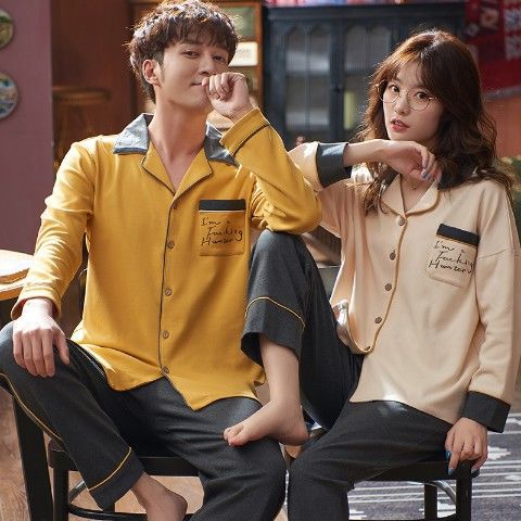 Más tamaño par pijamas manga larga 100% algodón de mediana edad y ancianos papá desgaste del hogar Primavera, otoño e invierno a cuadros desgaste del hogar