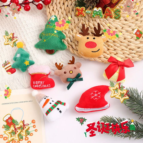 Autumn and winter new Christmas brooch snowman plush elk Japanese cartoon diy pendant cute bag animal ornaments