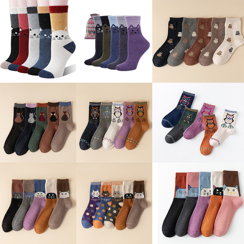 Amazon cross-border foreign trade socks women's socks autumn and winter cartoon cute rabbit wool socks thickened floor socks new Amazon cross-border foreign trade socks women's socks autumn and winter cartoon cute rabbit wool socks thickened floor socks new
