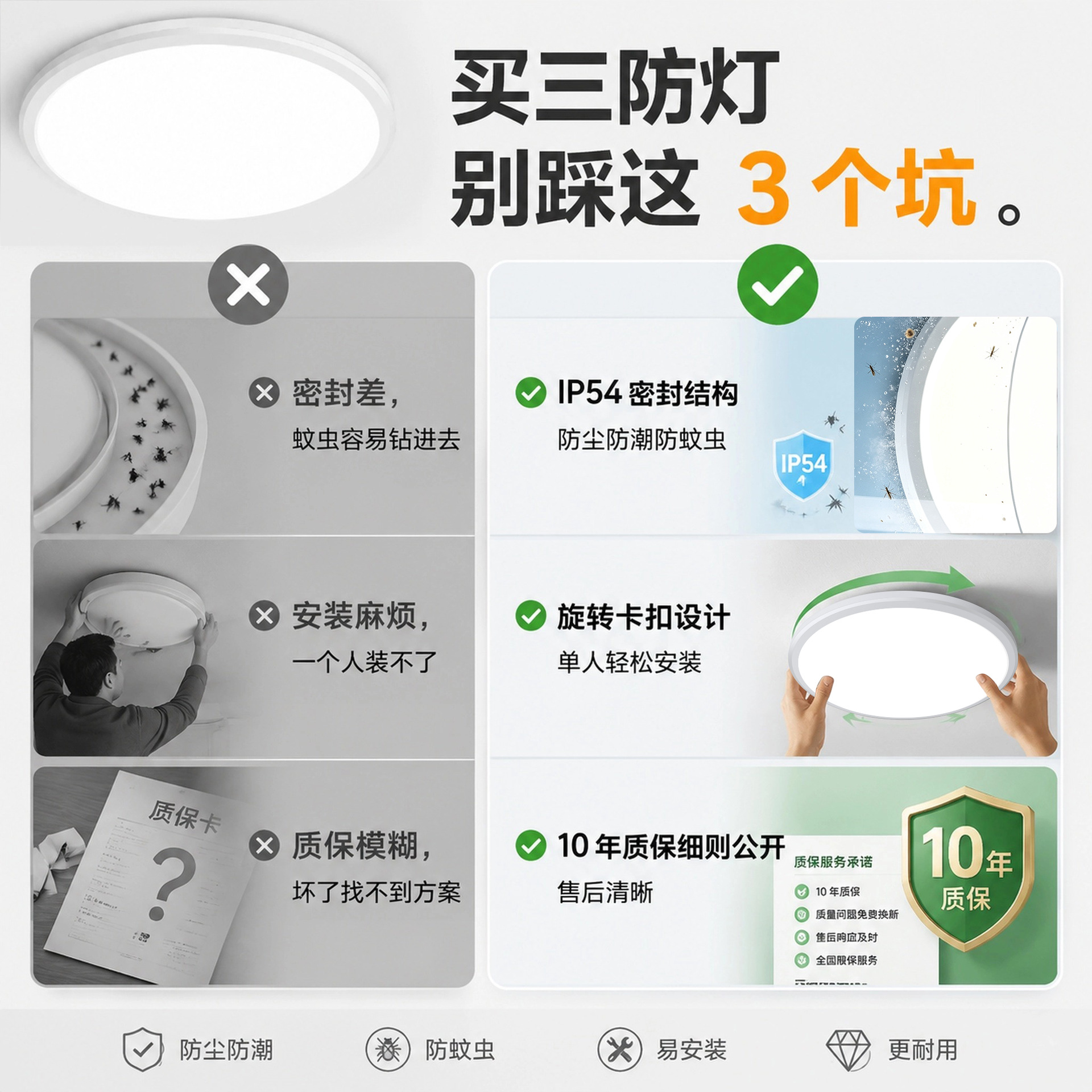 LED tres lámparas de techo ultra delgadas baño balcón dormitorio cocina techo colgante pasillo lámparas Zhongshan