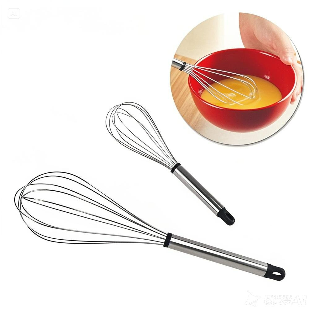 Handheld Household Manual Stainless Steel Beater Dough Mixer Egg Stirrer Baking Tool_voghion.com