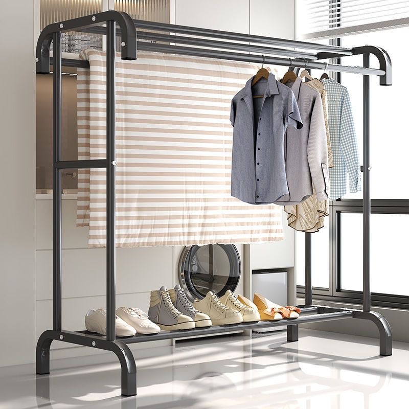 Floor-Standing Clothes Drying Rack, Thickened and Reinforced, for Bedroom Clothes, Indoor and Outdoor Hanging Rack, Balcony Home Use for Drying Quilts