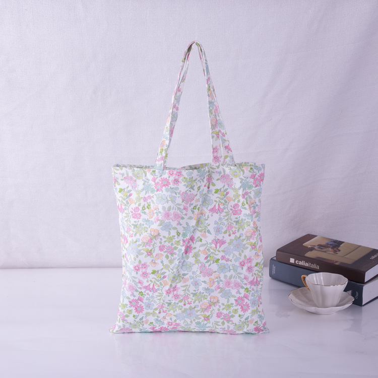 小碎花帆布袋定制 手提彩色印花购物袋定制 手提单肩袋可印LOGO