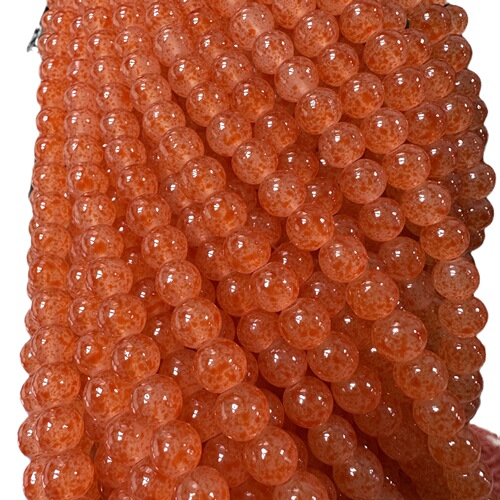 Strawberry crystal small sesame dotted glass glazed imitation jade beads DIY handmade jewelry accessories