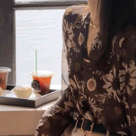 法式碎花V领长袖衬衫女小衫印花夏秋季防晒罩衫衬衣外搭薄款微透