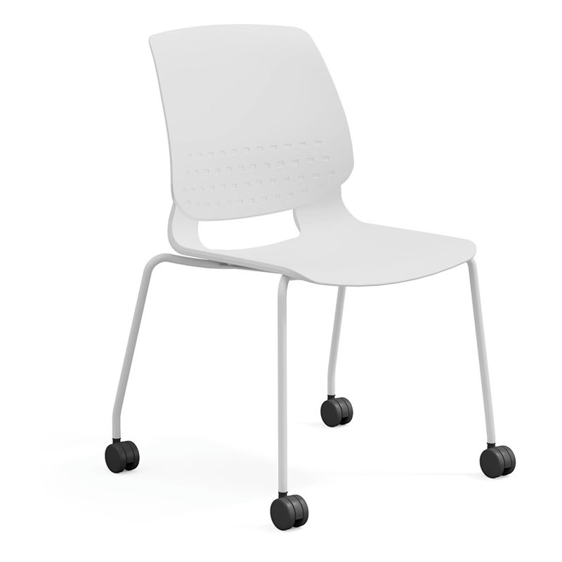 Silla de entrenamiento Silla de recepción apilable en forma de arco pie Silla de comedor respaldo ergonómico silla de oficina entrenamiento Silla de aula image 11