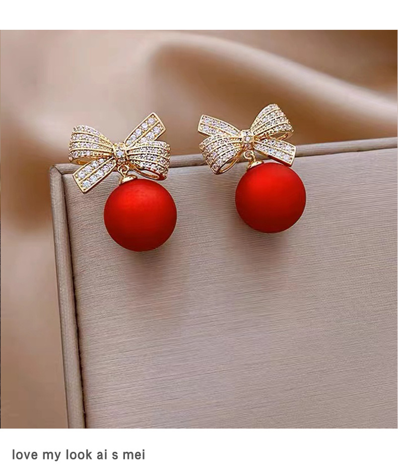 Bow Knot Pattern Women's Gender 1 Pair Sweet Bow Knot Plating Inlay Alloy Zircon Drop Earrings