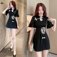 秋冬新款足療按摩技師工作服連衣裙套裝M2121