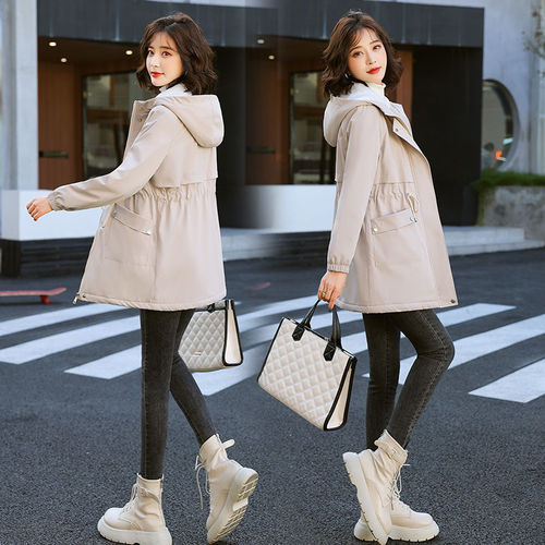 velvet women's medium and long women's trendy new winter Korean style loose cotton clothes with thick windbreaker outer