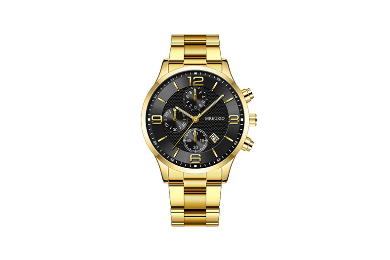 Quartz Movement Business Color Block Single Folding Buckle Quartz Men's Watches