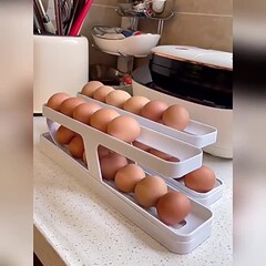鸡蛋收纳盒冰箱侧门专用滚动鸡蛋托保鲜架子自动滚蛋鸡蛋盒置物架