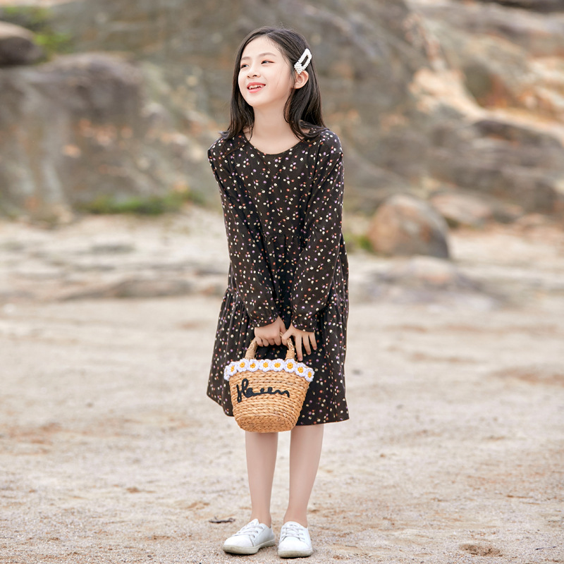 Vestido de las niñas ropa de primavera y otoño para niños 2023 nuevo estilo occidental otoño e invierno vestido de princesa de otoño para niñas ropa de invierno