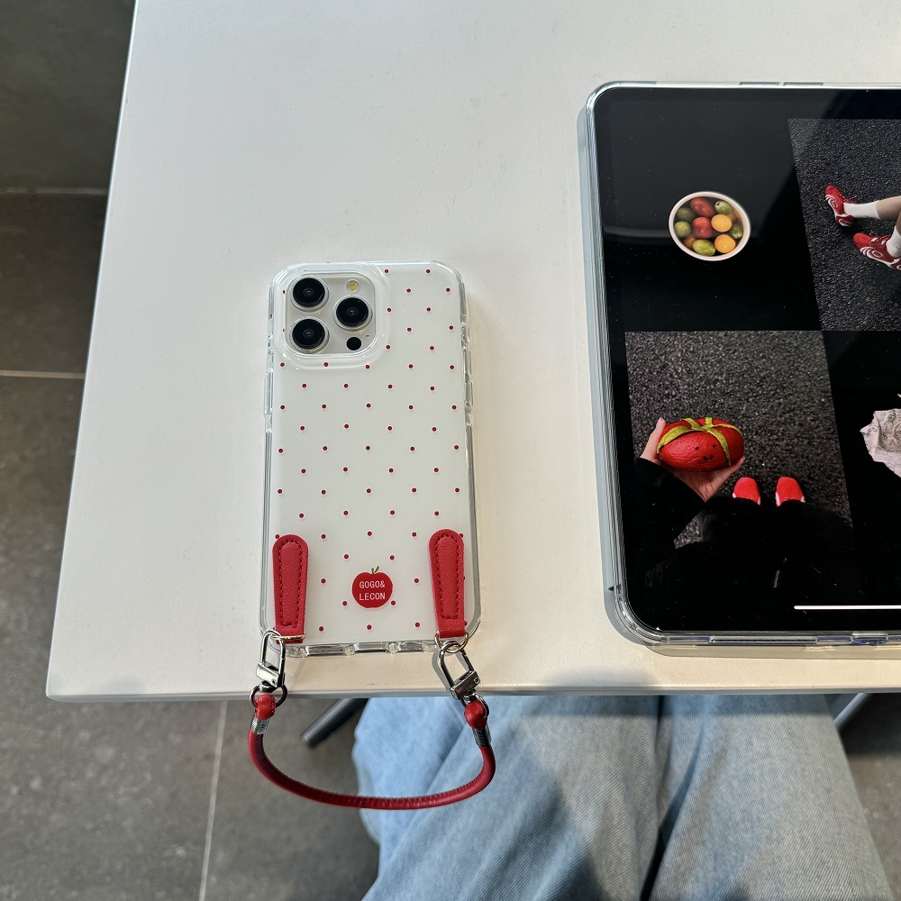Red Polka Dot Phone Case For Iphone Pro Max Celebrity Style Cover_voghion.com
