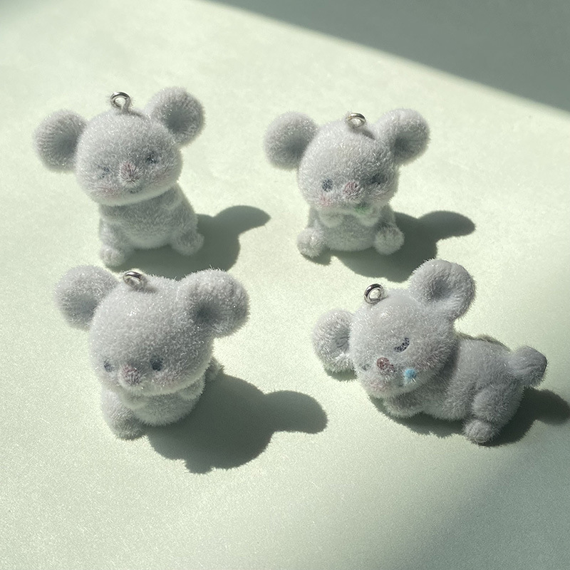 All Seasons Season 10 PCS/Package 3.1*3.4cm 3.3*3.5cm Resin Flocking Koala Pendant