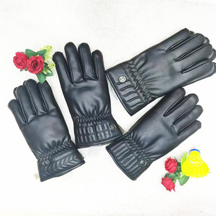 Adult warm gloves Skiing waterproof windproof men's PU leather gloves sports outdoor north cycling touch screen wholesale