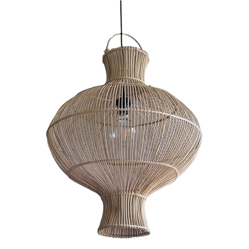 Ovejas de madera lámpara de estilo nórdico dormitorio lámpara de araña japonés retro ratán estilo chino sala de estar Hotel B & B restaurante lámpara