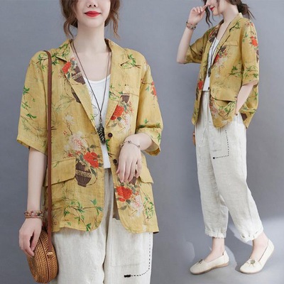 Western style Large Easy Fat sister Decor Thin section Sunscreen jacket Sleeve suit coat On behalf of