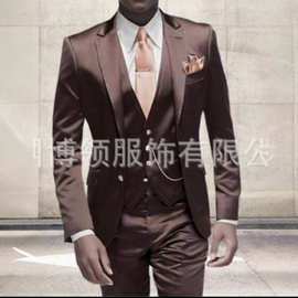 新款简约新郎伴郎派对套装修身版型商务休闲宴会夹克套装三件套