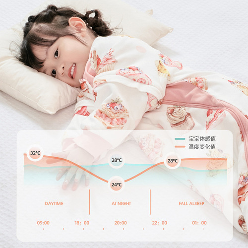 Baby leggings sleeping bag, quilted and thickened, autumn and winter pure cotton children's anti-kick quilt, new baby pajamas