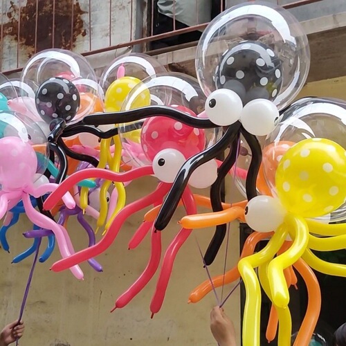 Octopus Balloon Floating Air Balloon New Octopus Flying Doll Street Stall Night Market Doll Bobo Ball Delivery