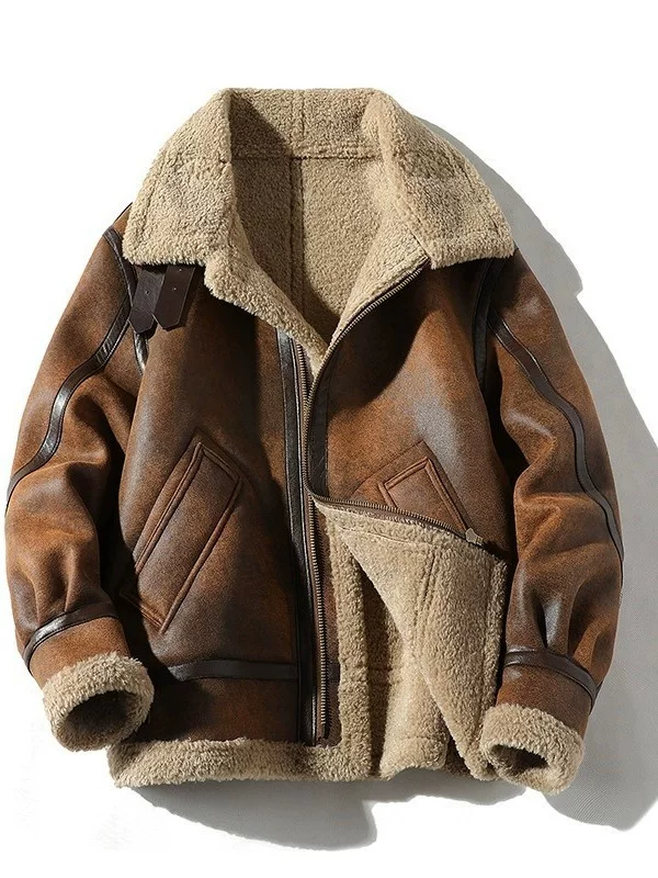 Warm brown demi-season down jacket
