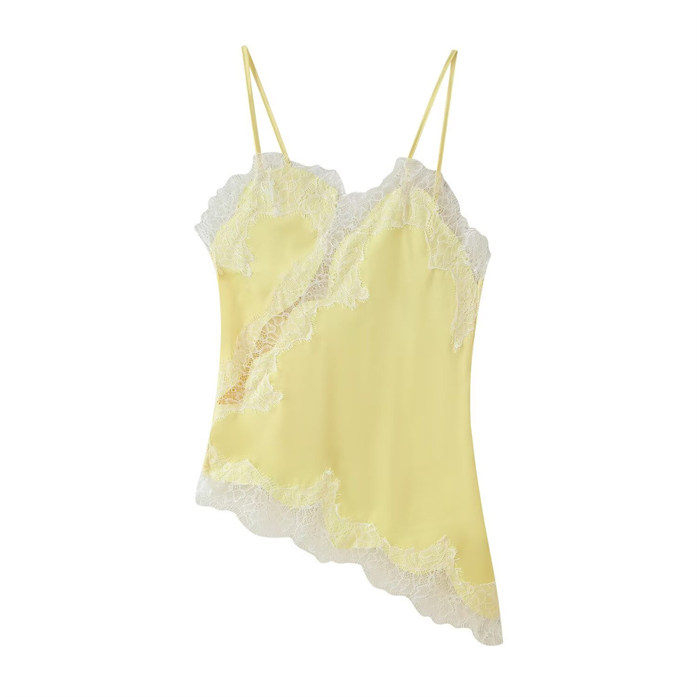 Cross-Border European and American Clothing Summer New Fashion Sexy Lace Decorative Underwear Style Camisole Top