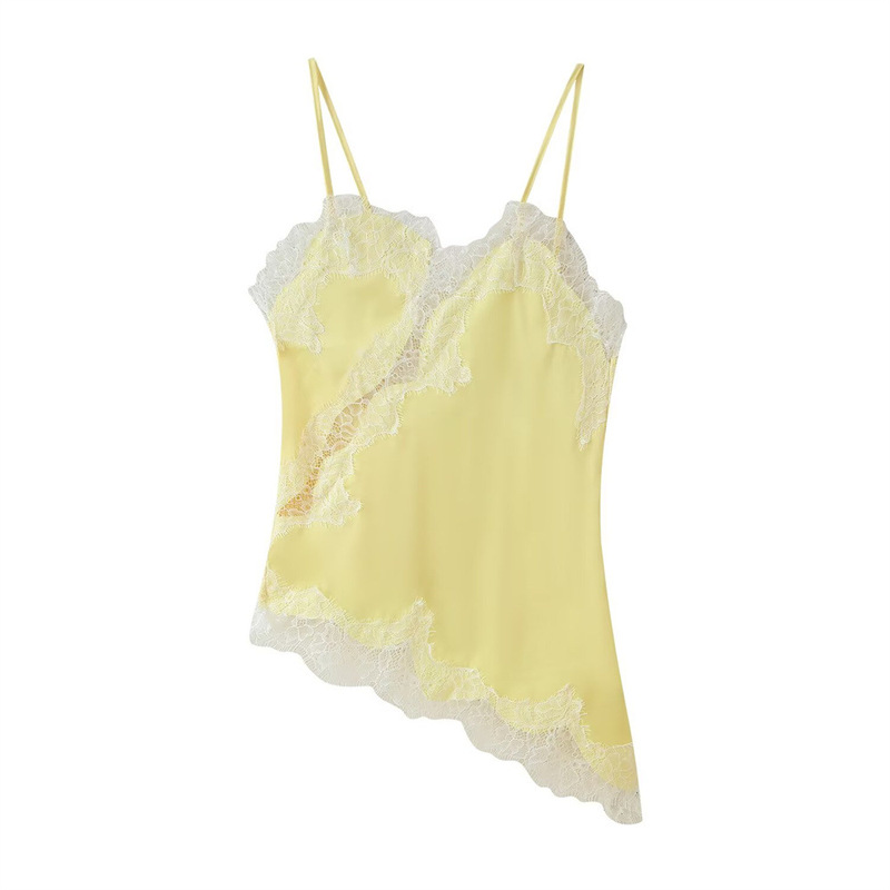 Cross-Border European and American Clothing Summer New Fashion Sexy Lace Decorative Underwear Style Camisole Top