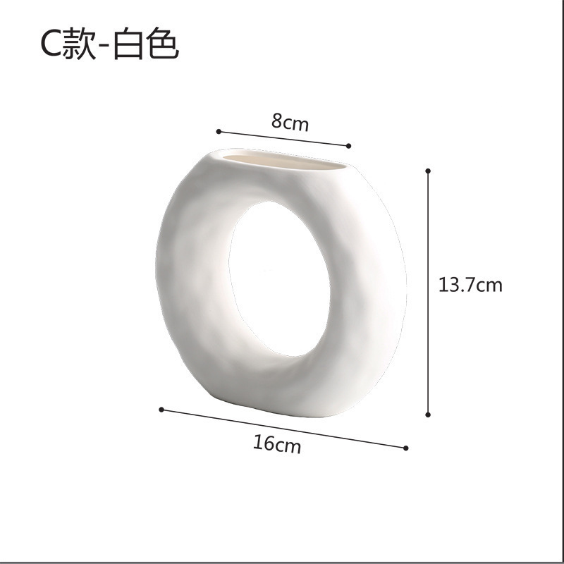 北欧ins風シンプル素胚陶磁器花瓶置物ホームリビングルーム見本間酒棚玄関装飾品|undefined