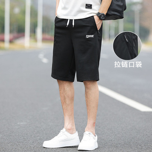 Summer men's shorts, sports casual pants, versatile loose five-quarter pants, men's large size medium pants, cotton beach pants, large pants