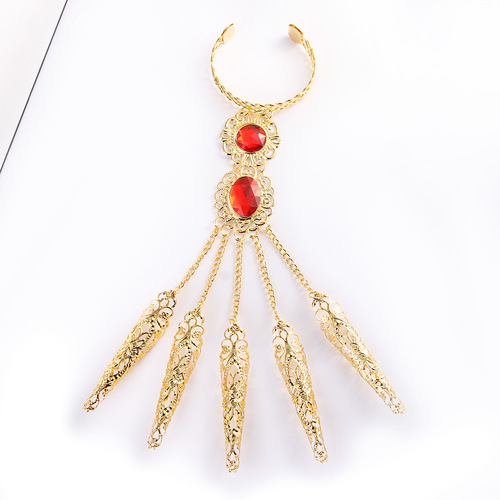 European and American accessories, personalized ethnic style, ancient style belly dance set, dance props, golden Tianzhu girl nails, female style