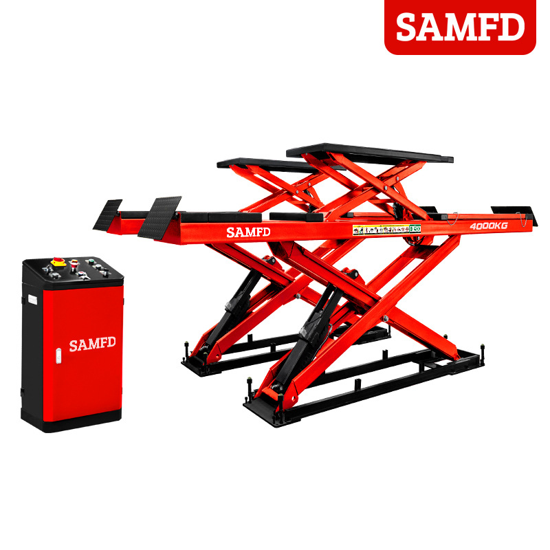 Planta de reparación de elevadores de cizallas grandes para niños y madres de Kizang, tipo de tijera de doble capa, equipo especial para tienda 4S