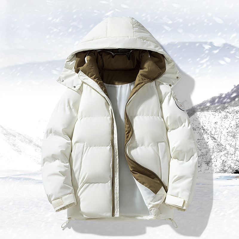 Winter-Steppjacke für Paare – Abnehmbare Kapuze, Sherpa-Futter (M-4XL, 3 Farben, Polyesterfüllung, Unisex-Design, schneesicher)_voghion.com