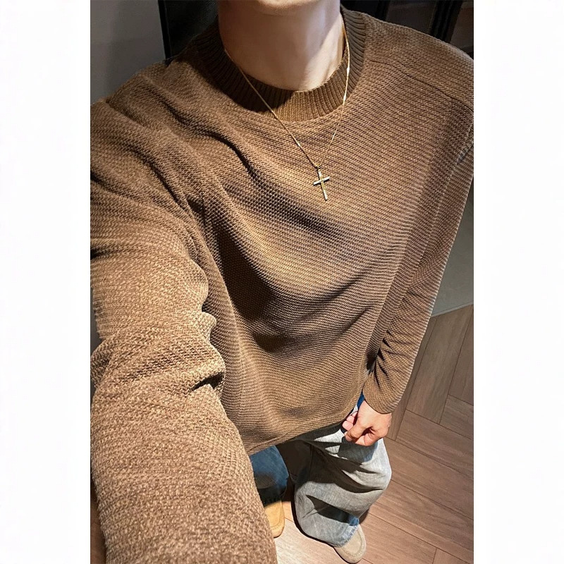 2026 Casual Chic Foreign Trade Men's Clothing Plaid Sweatshirt Men's Spring and Autumn Loose Trendy T-Shirt Men's Long-Sleeve Base Shirt T 2026 Casual Chic Foreign Trade Men's Clothing Plaid Sweatshirt Men's Spring and Autumn Loose Trendy T-Shirt Men's Long-Sleeve Base Shirt T