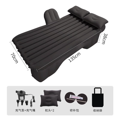 Vehicle-mounted inflatable bed, mattress for the back seat - preview-of-the-new-black-and-white-long-footstool