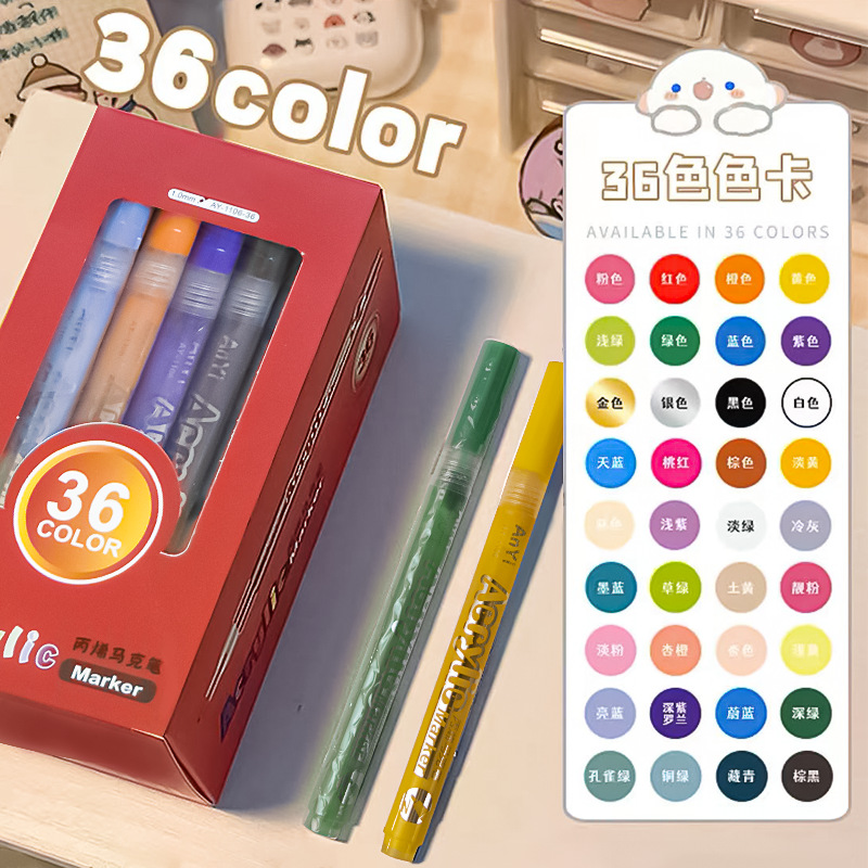 Válvula de marcador a base de agua marcador acrílico marcador de pigmento a base de agua prensa cerámica pintada a mano pluma de 60 colores