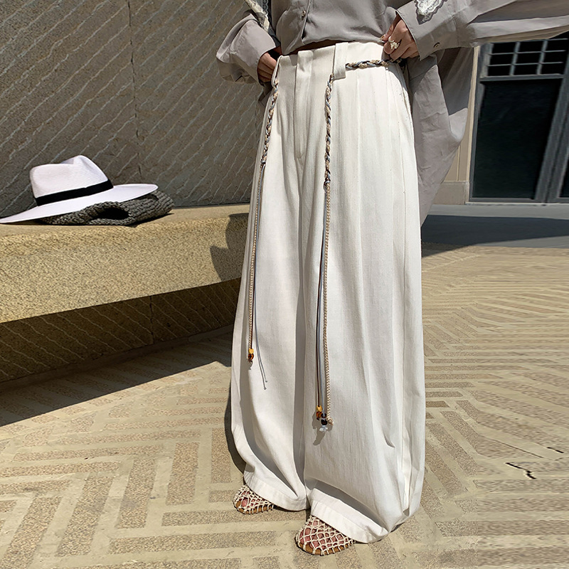 Moxi Women's Clothing 2026 Spring New Korean Style Loose Wide-Leg Pants High-End Draped Straight-Leg Trousers