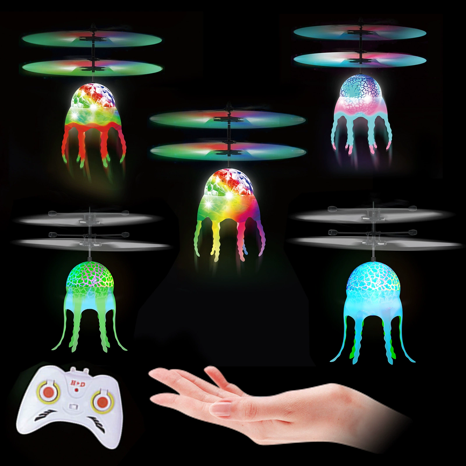 Induction airplane, colorful flashing toy, remote control