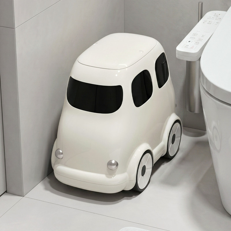 Dongha bathroom trash can, large size, large capacity, with lid, narrow design for tight spaces, household waste paper storage basket for the bathroom Dongha bathroom trash can, large size, large capacity, with lid, narrow design for tight spaces, household waste paper storage basket for the bathroom