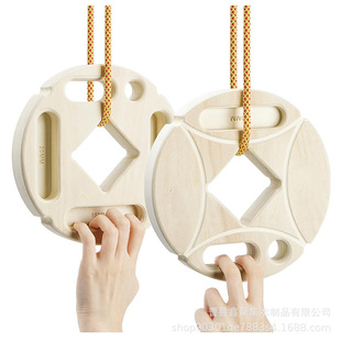 Wooden Rock Climbing Bracket Outdoor Indoor Mountain Climbing Training Portable Finger Strength Board Pentagonal Rock Climbing Board