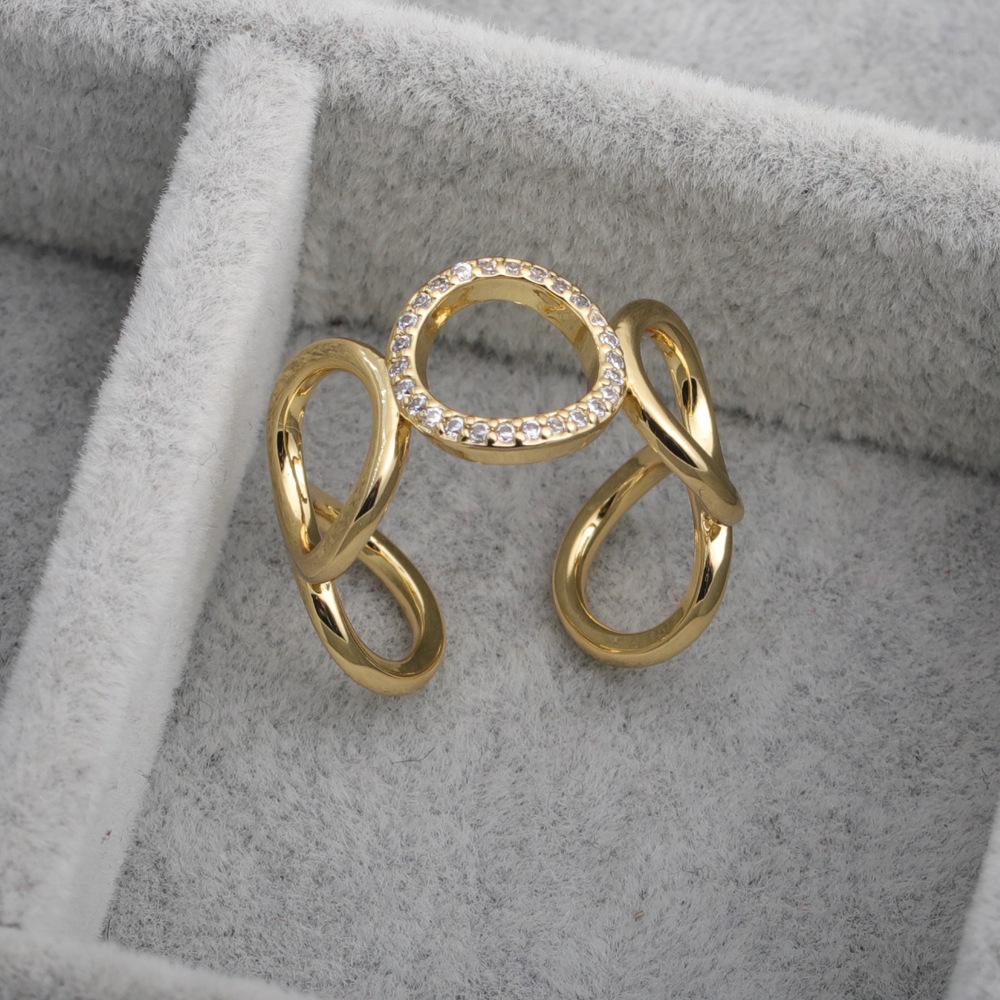 Fashion diamond chain wide openning ring