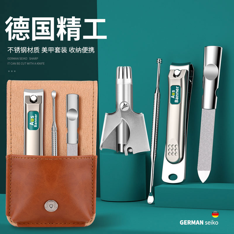 A3 (nose hair clipper + ear pick + nail file + nickel plated nail scissors) (Brush black and white random