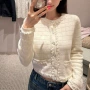 小圆领编织女春修身开衫