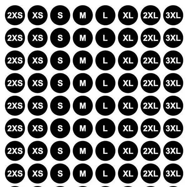 Round size labels for clothing, size tags, wholesale stickers, coated paper self-adhesive clothing labels Round size labels for clothing, size tags, wholesale stickers, coated paper self-adhesive clothing labels