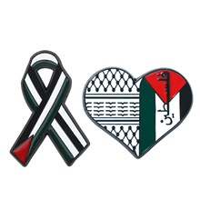 跨境新款勒斯坦自由和平丝带胸针 时尚创意金属别针胸章配饰