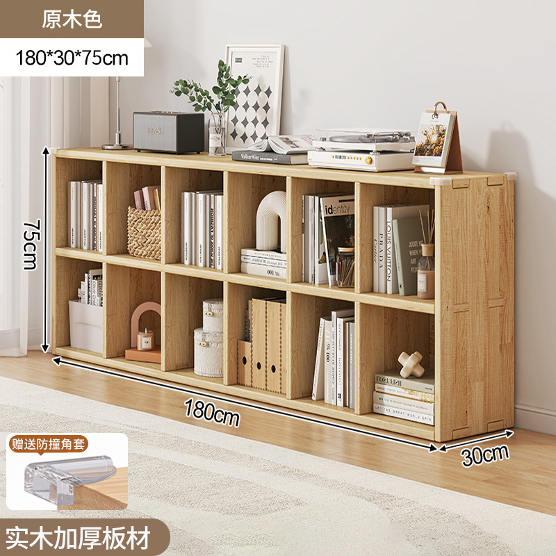 Estantería de madera maciza estante piso montado en la pared combinación celosía gabinete sala de estar de almacenamiento de pino estantería hogar corto