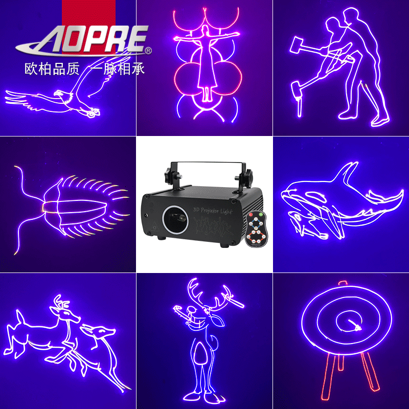 NUEVA luz láser animada 3D con tarjeta TF lámpara de proyección de cielo estrellado lámpara de flash KTV lámpara de atmósfera controlada por voz luz de la etapa