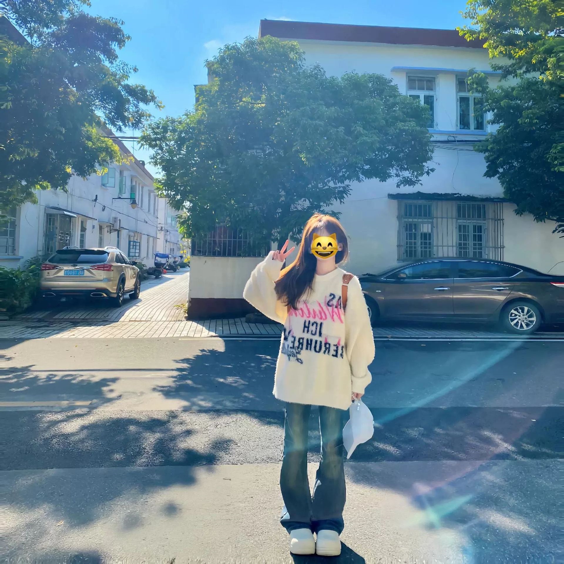 美式复古仿水貂毛潮牌字母毛衣女秋冬季慵懒风高街软糯针织衫上衣