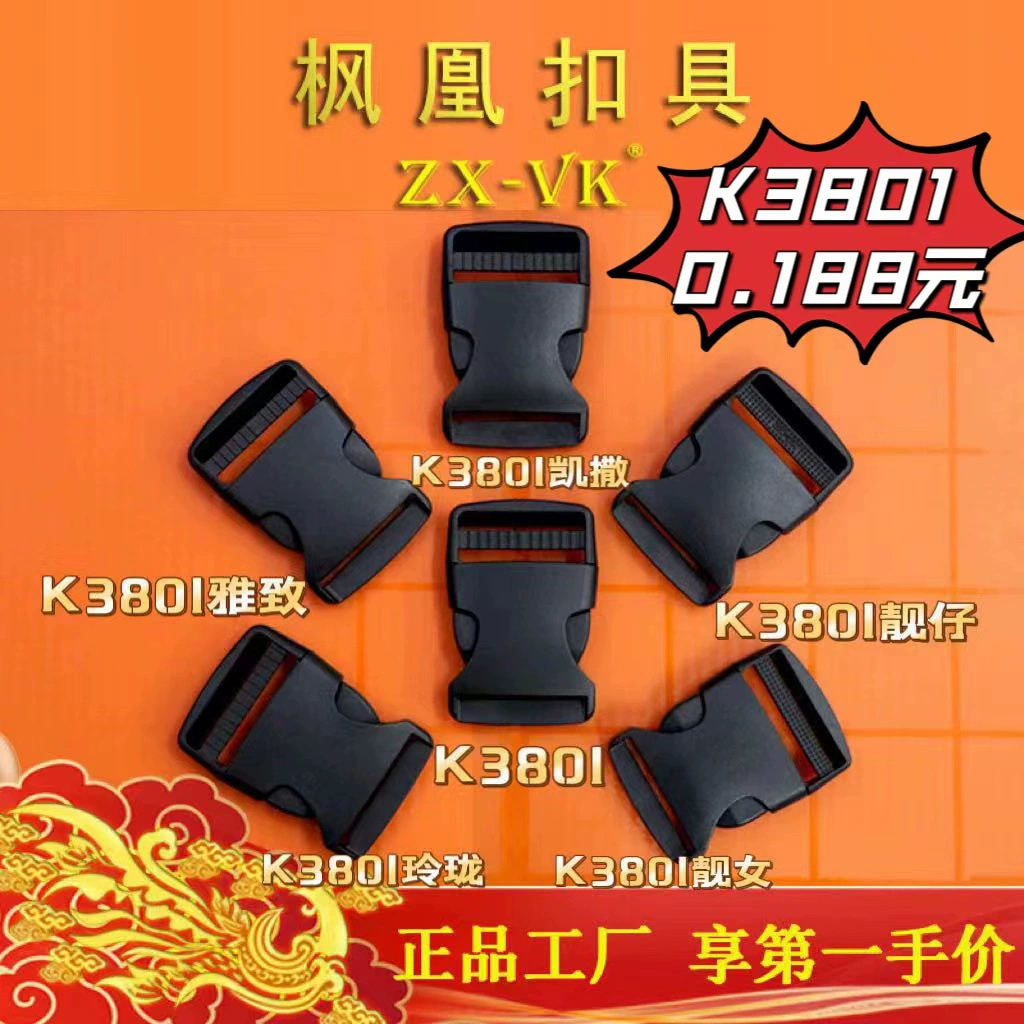 Plastic polyoxymethylene with clasp, bag accessory