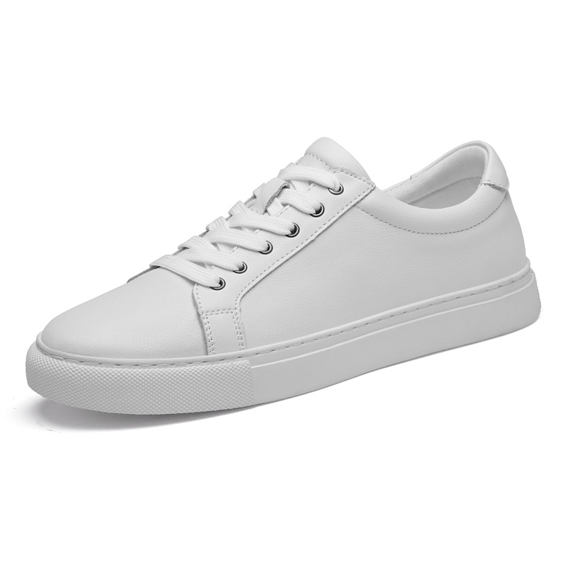 Winter low leather white sneakers for men and women